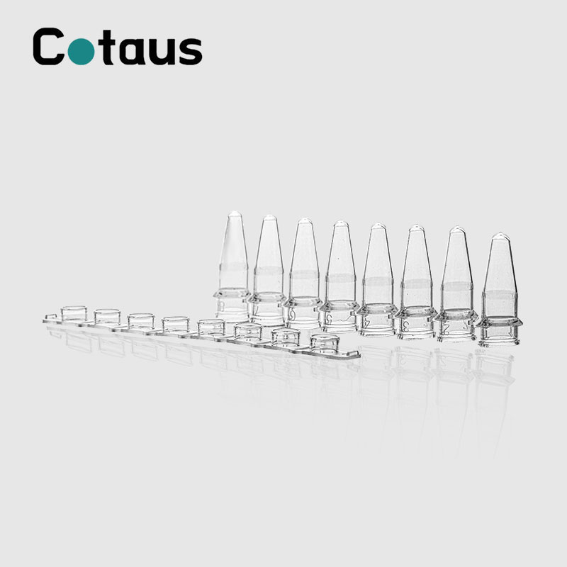 Tubos transparentes de 8 tiras de PCR de 0,2 ml